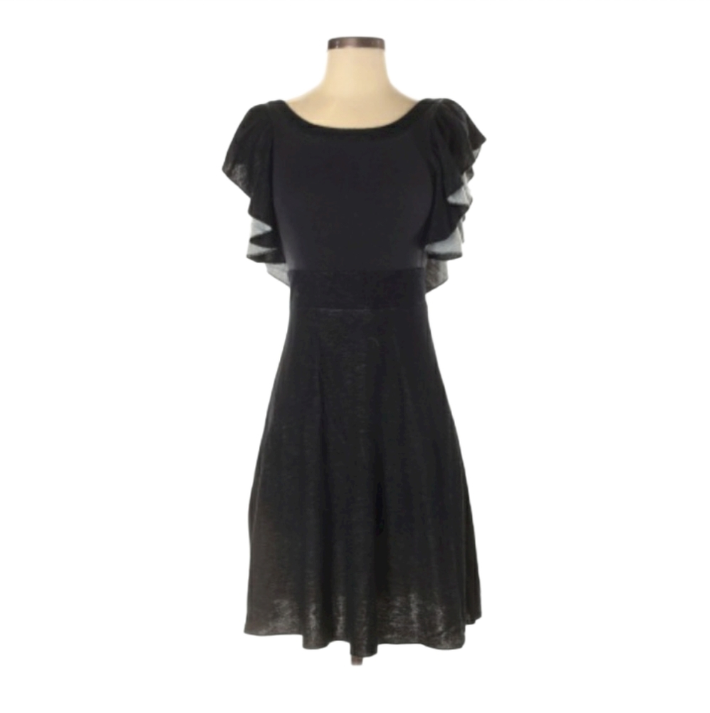 Free People 100% Cotton Solid Black Dress ⚫